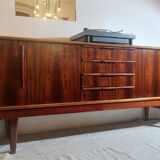 Scandinavian sideboard in Rio rosewood - 220cm - 1960s