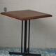 Table Bistro square wooden base metal vintage 1950/60
