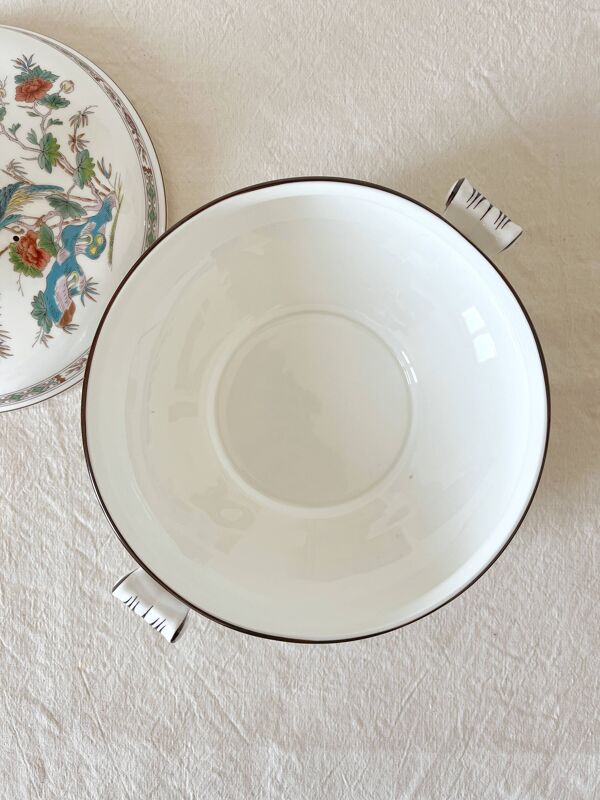 Soupière en faïence anglaise Kutani Crane Wedgwood