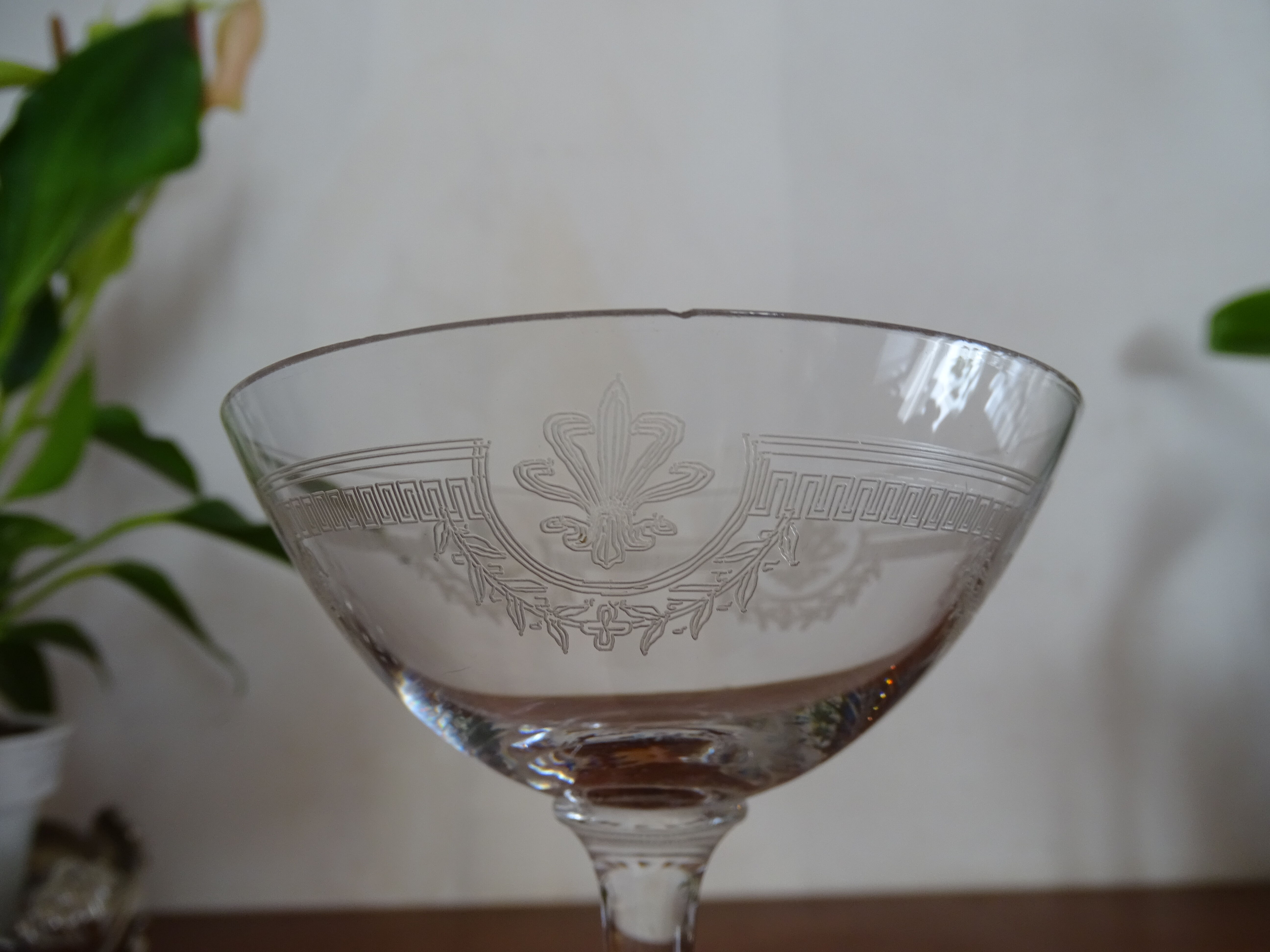 10 glasses champagne crystal Saint Louis - Model Manon- 12 cm