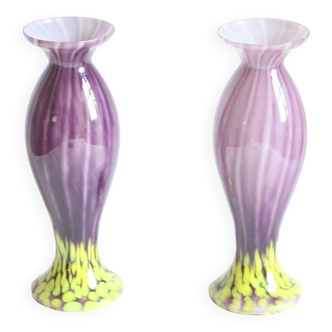 Art Nouveau glass vases by Franz Welz, Czech republic 1930s.