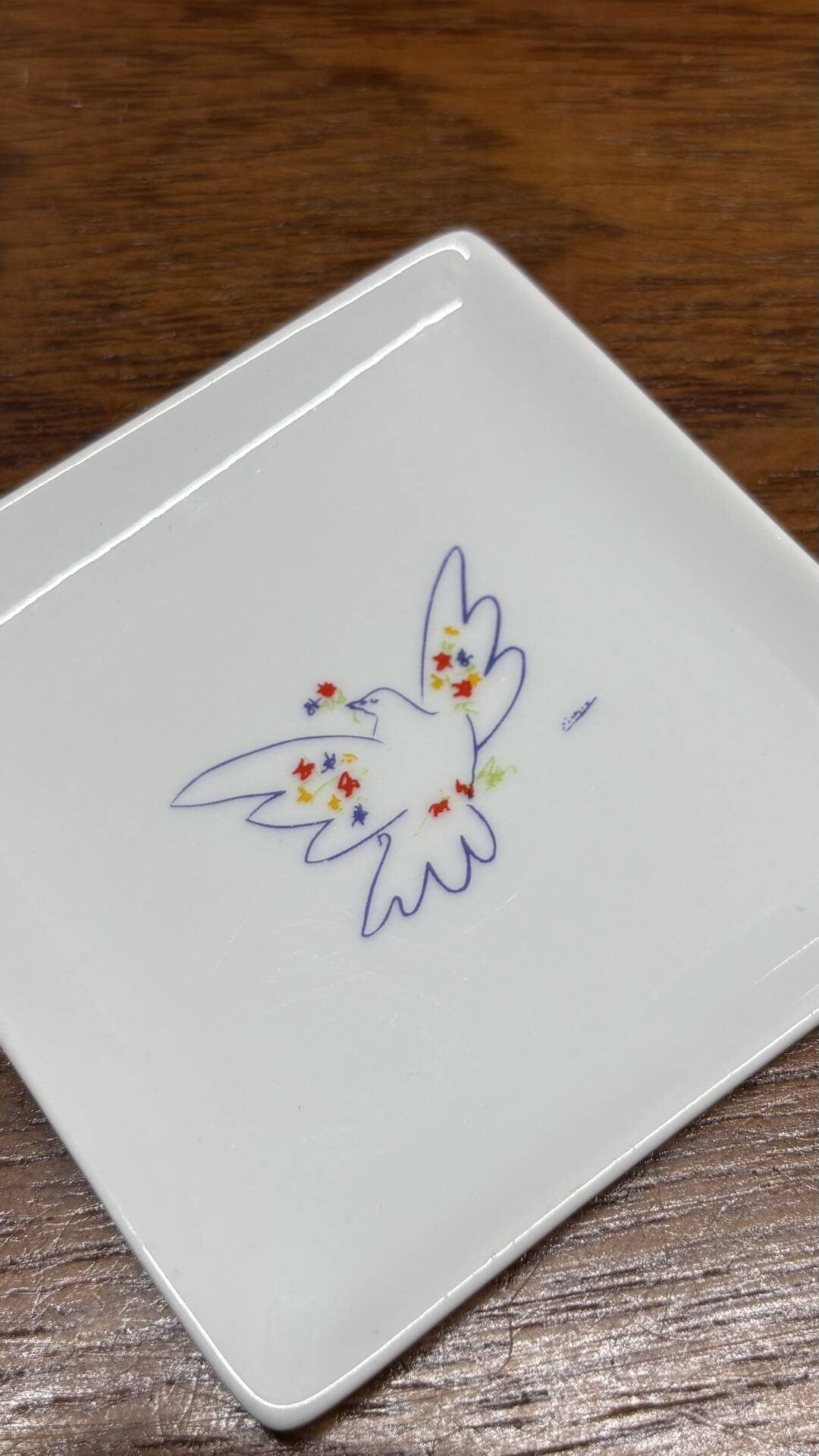 Petit vide poche Colombe aux rameaux de fleurs - Pablo Pi