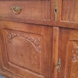 Art Deco oak and marble sideboard