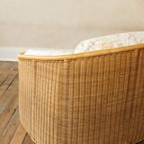 Two-seater rattan bench