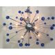Blue “star” murano glass oval sputnik chandelier