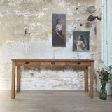 Console service in solid oak, circa 1900.