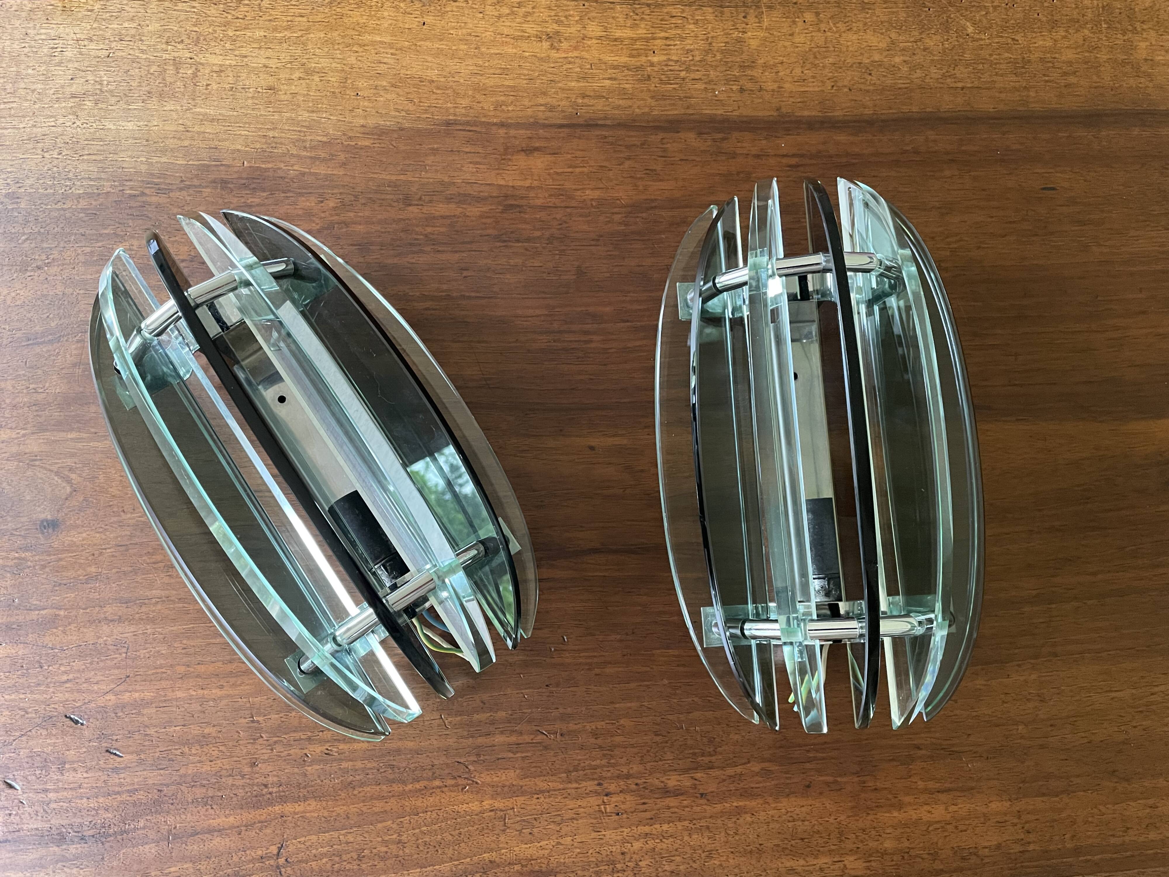 Wall lights with Murano glass slats VECA Italy