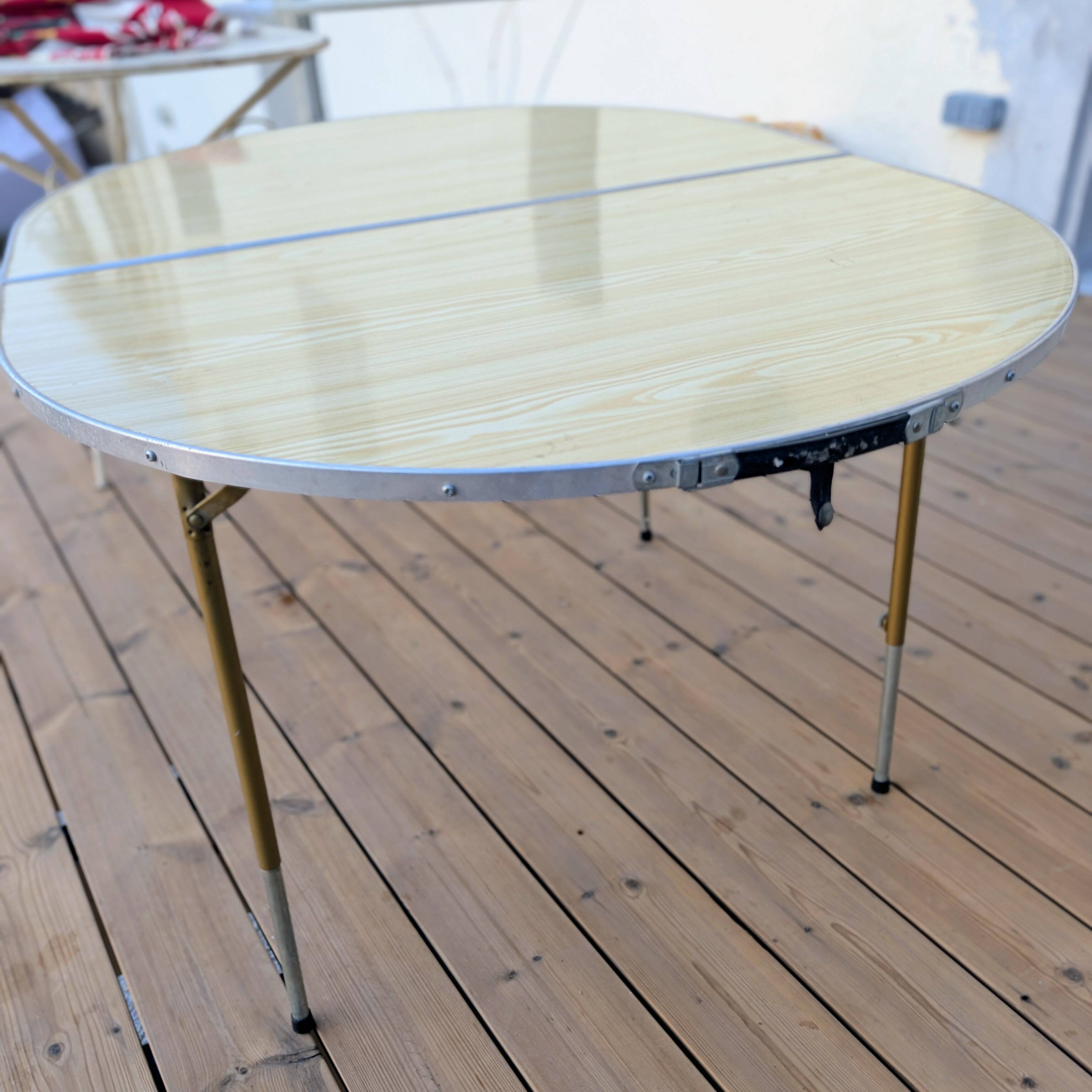 Vintage oval camping folding table