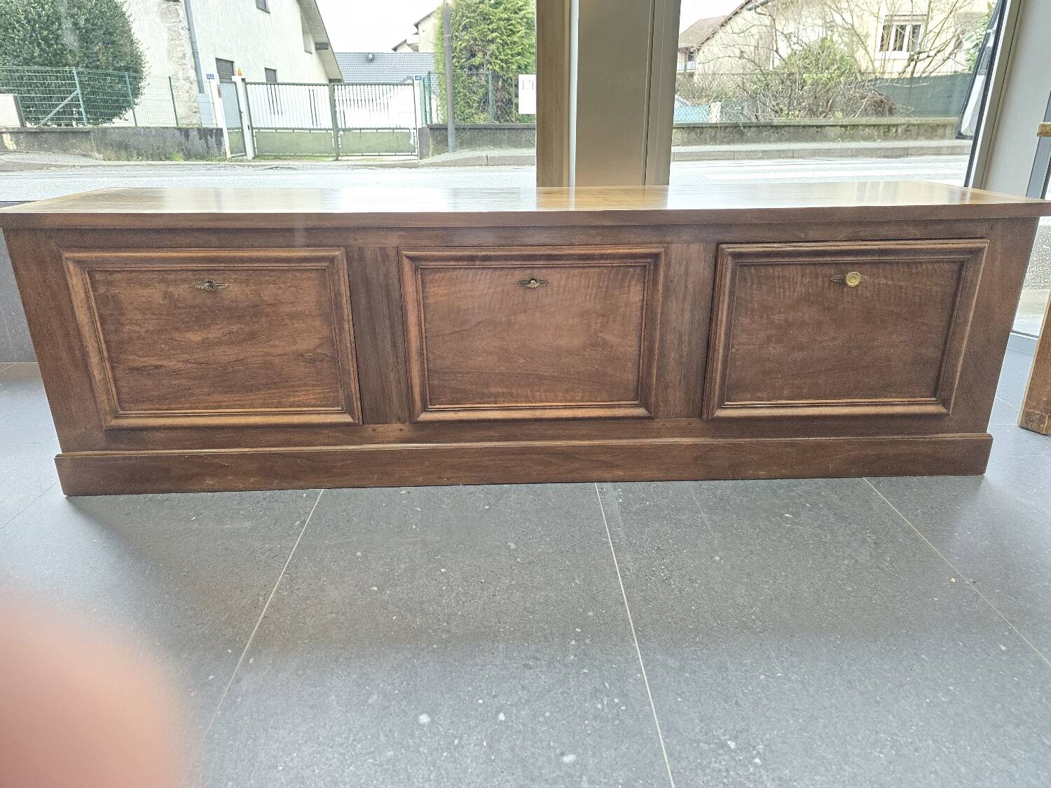 Large walnut cabinet for under the eaves