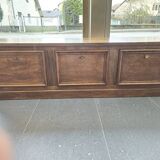 Large walnut sloping cabinet