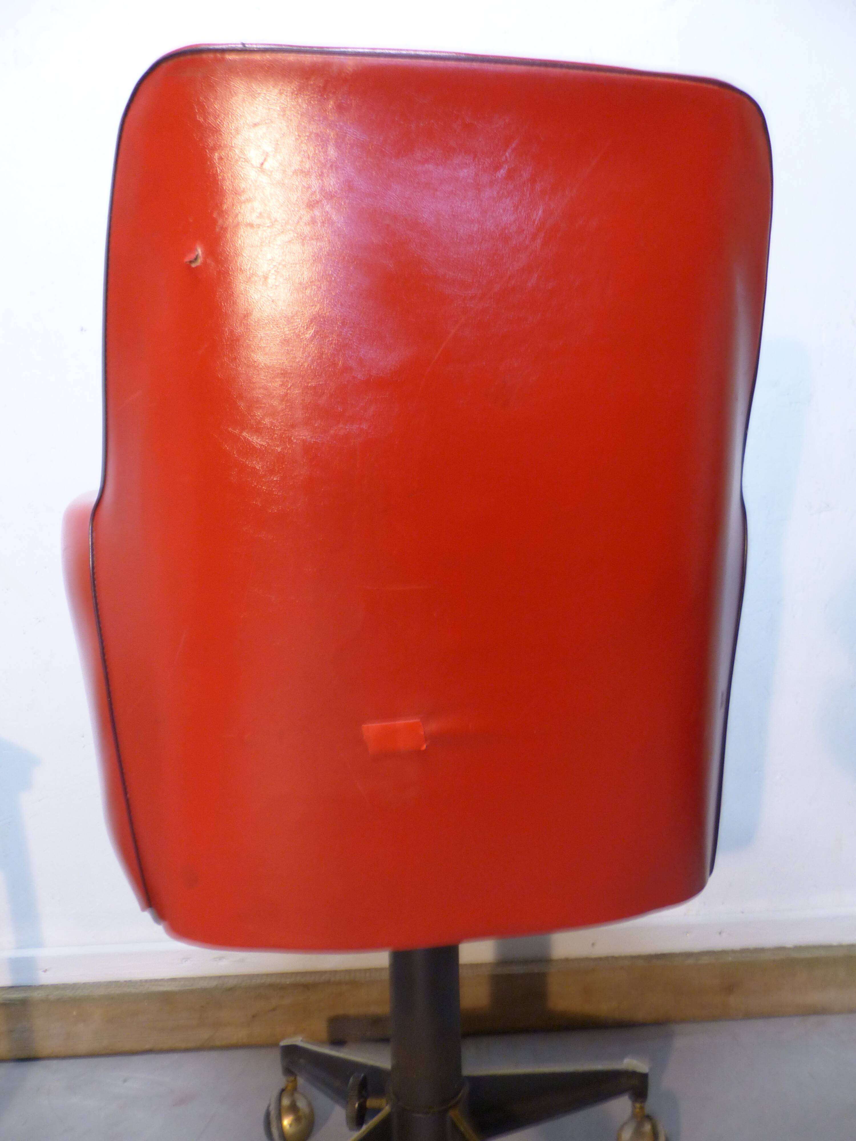 Faux leather office armchair