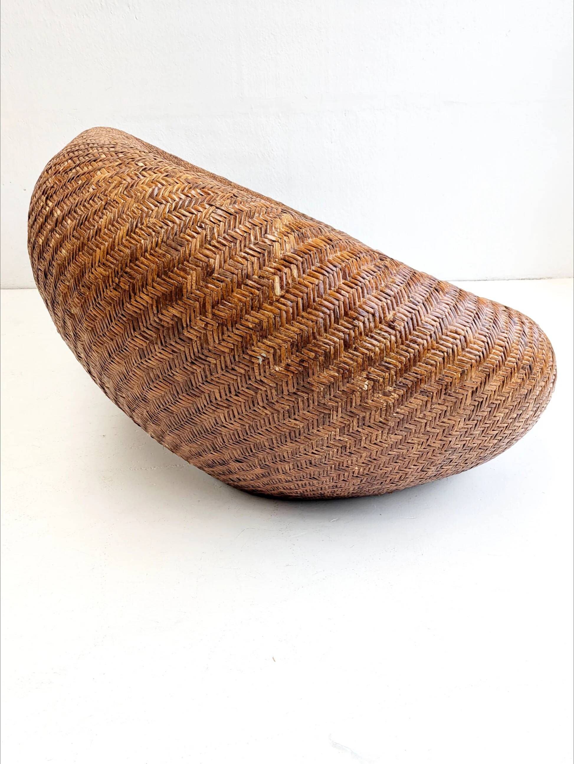 Woven rattan egg sofa by Habitat 1970s