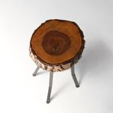 Mid‑Century Rustic French Tree Trunk Stool, France 1940s