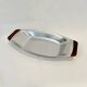 Large rectangular stainless steel and teak dish Braun & Kemmler West Germany 1970