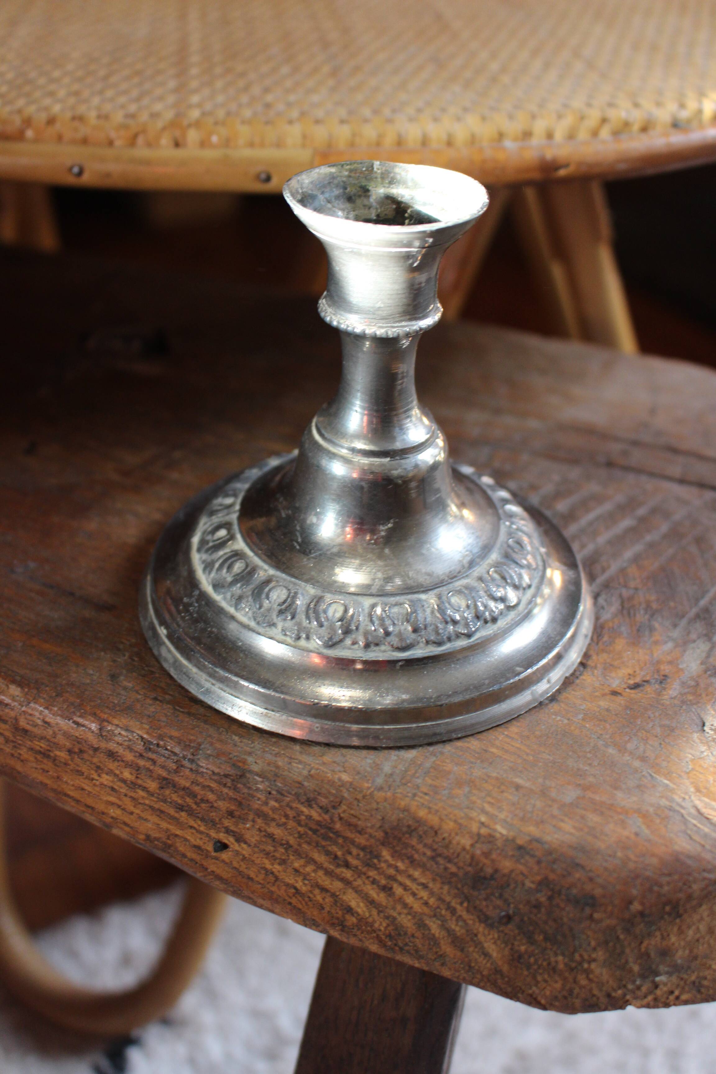 Old metal candle holder