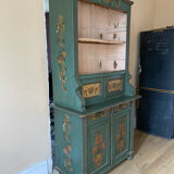 Antique polychrome Alsatian kitchen cupboard