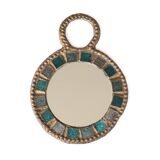 Miroir en plomb et en verre bleu de Irena Jaworska, années 60