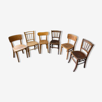 Set of 6 mismatched chairs
