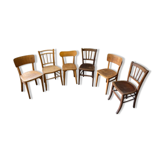 Set of 6 mismatched chairs
