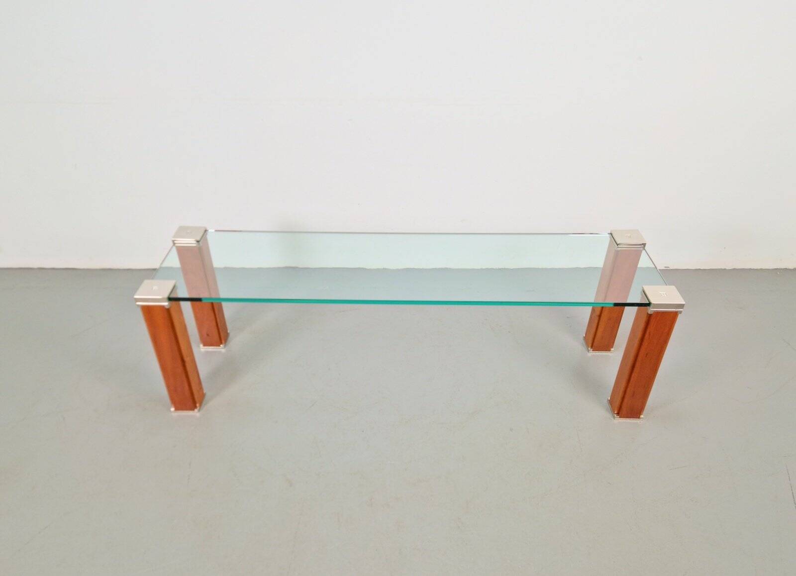 Pioneer T66 Cherry Wood & Glass Side Table from Peter Ghyczy, 1980s