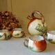 Vintage French Liquor Set by Lucien Michelaud for Limoges, apple shaped