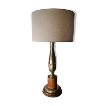 Grande lampe classic de luxe bronze et bois