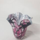 Vintage Murano glass paste vase in handkerchief shape