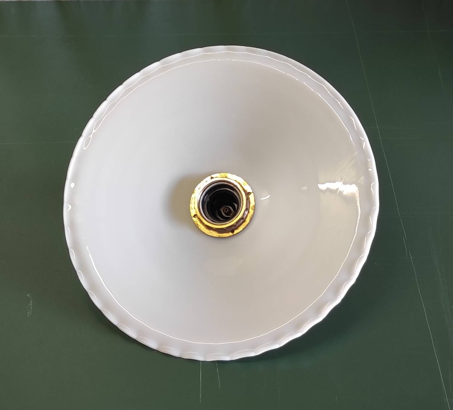 White opaline lampshade with wavy edges - mid. 20th century