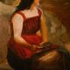 20th century painting - Woman at the fountain
