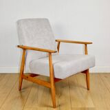 Armchair 'Lis', 1970s, beige light wood, design by Henryk Lis