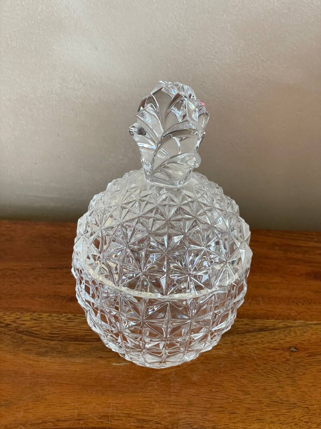 Crystal pineapple sugar bowl