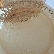 Set of 6 pressed glass dessert plates with sunflower motif Vereco