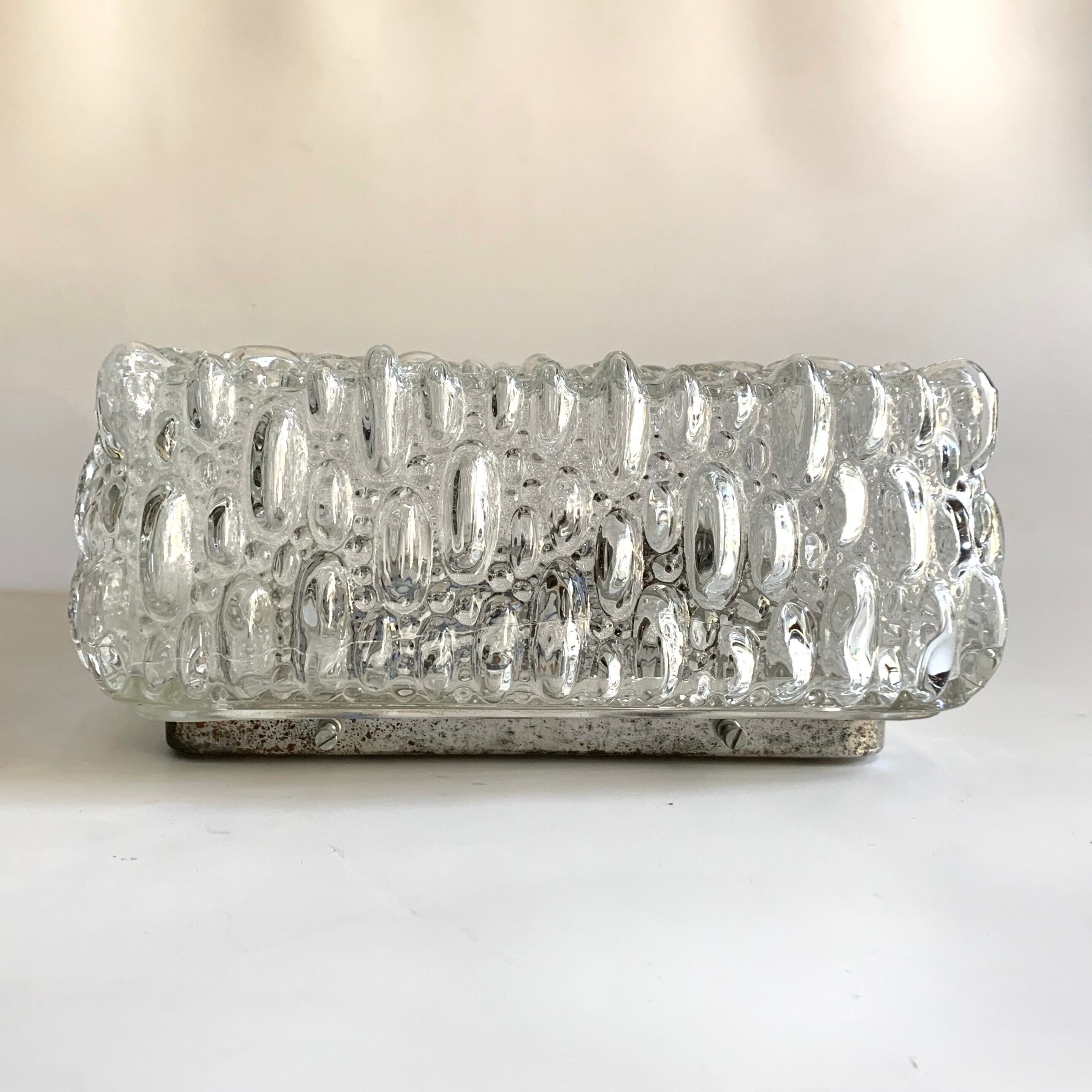Plafonnier verre bubble vintage Helena Tynell pour Limburg