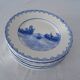 11 plates aanciennes flat terre de fer blue décor bateau port phare