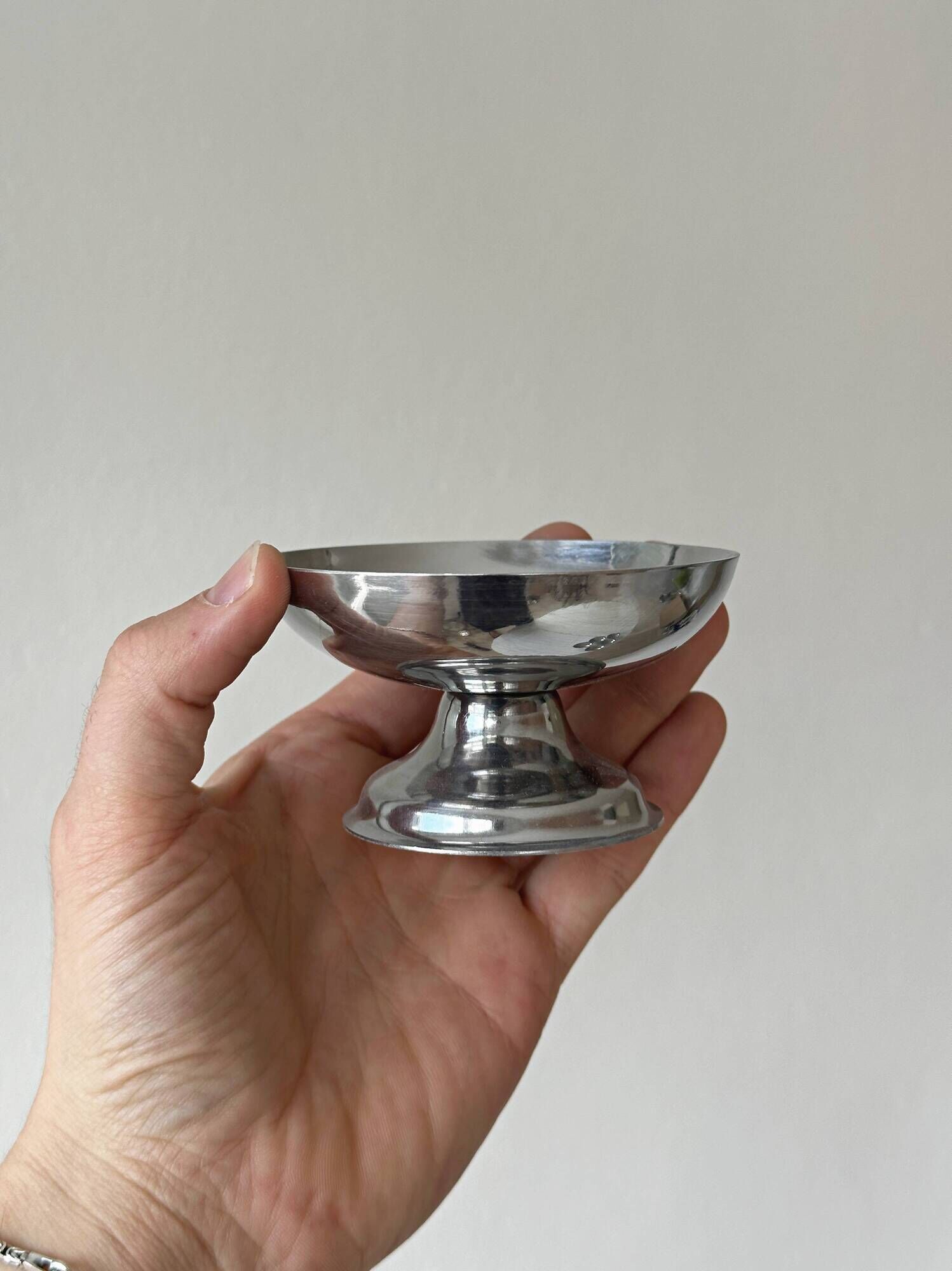 Lot de 10 coupes à glace vintage en inox argenté