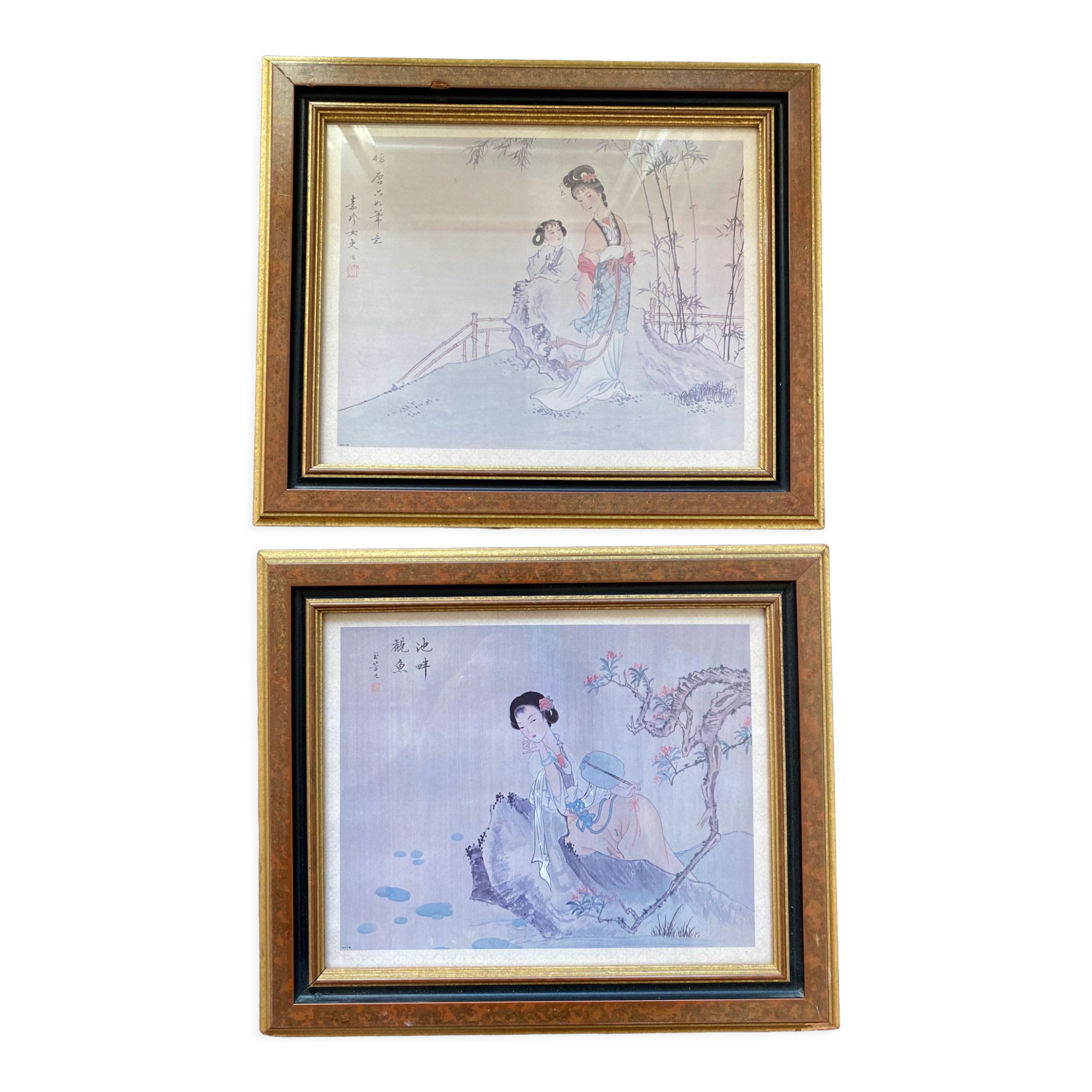 Two Japanese prints reproductions on paper 70s