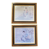 Two Japanese prints reproductions on paper 70s