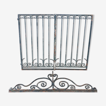 Old gate gate 2 wrought iron beating Sun L 176 cm x H 137 cm