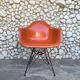 Fauteuil Eames DAR orange, base Eiffel originale, Herman Miller, 1960