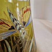 Paire de vases en verre émaillé avec libellule, attribués à Legras