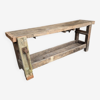 Old oak cabinetmaker's or carpentry workbench