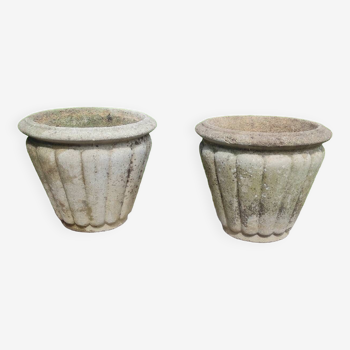 Pots en pierre reconstituée décor Art-Déco - mid. XXéme