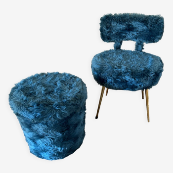 Fauteuil pelfrans avec pouf coffre 70