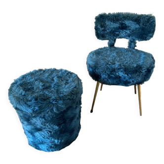 Pelfrans armchair with pouf 70