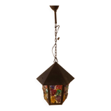 Pendant light, stained glass vestibule lantern