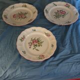 3 assiettes plates luneville KG