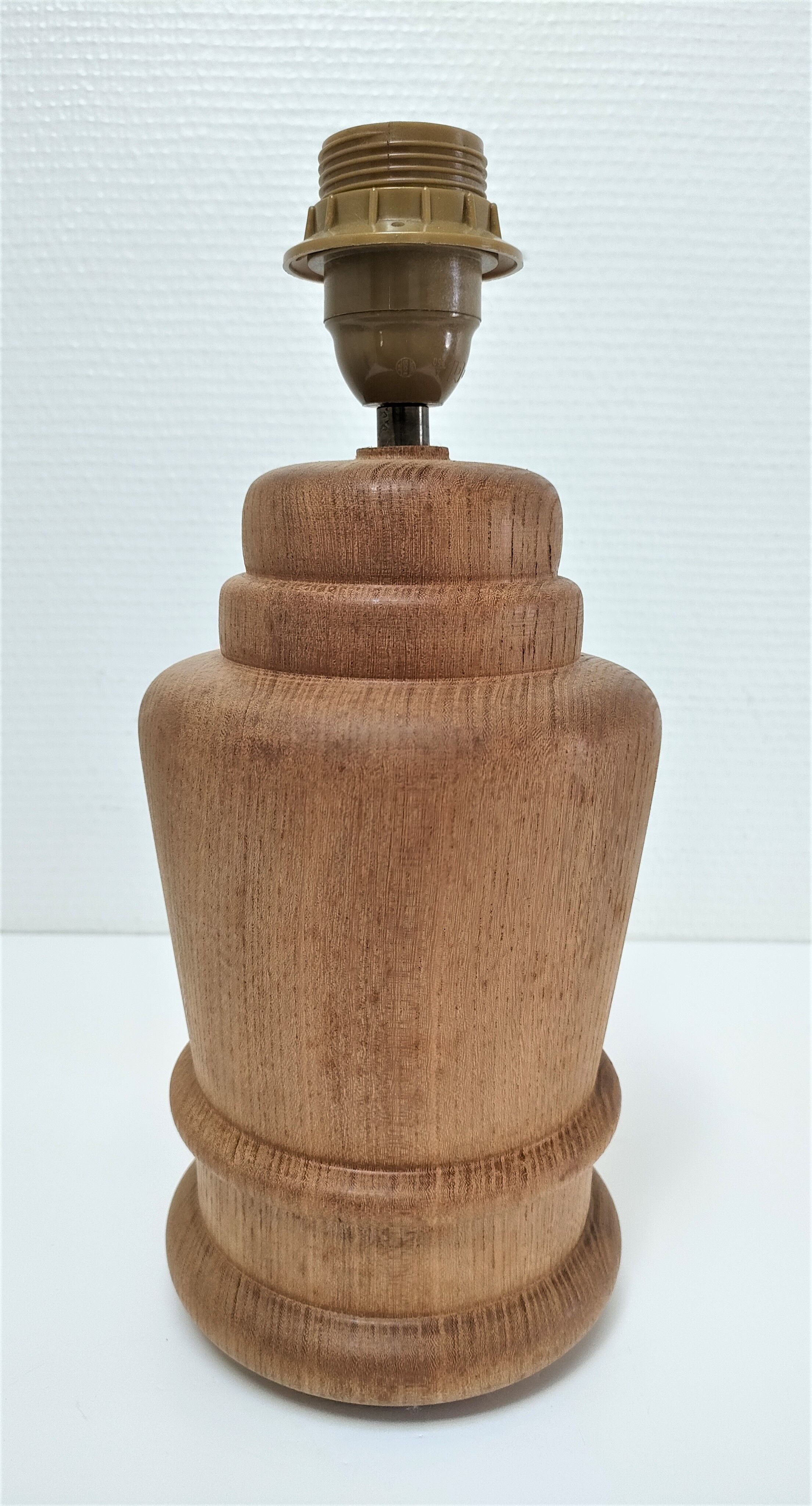 Lamp foot shape potiche solid wood turned vintage