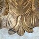 Late 19th century Art Nouveau wooden and gilded stucco floor lamp with fabric lampshade