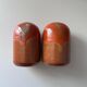 Salière et poivrier en grès orange