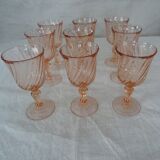 9 glasses Rosaline twist pink aroroc luminarc